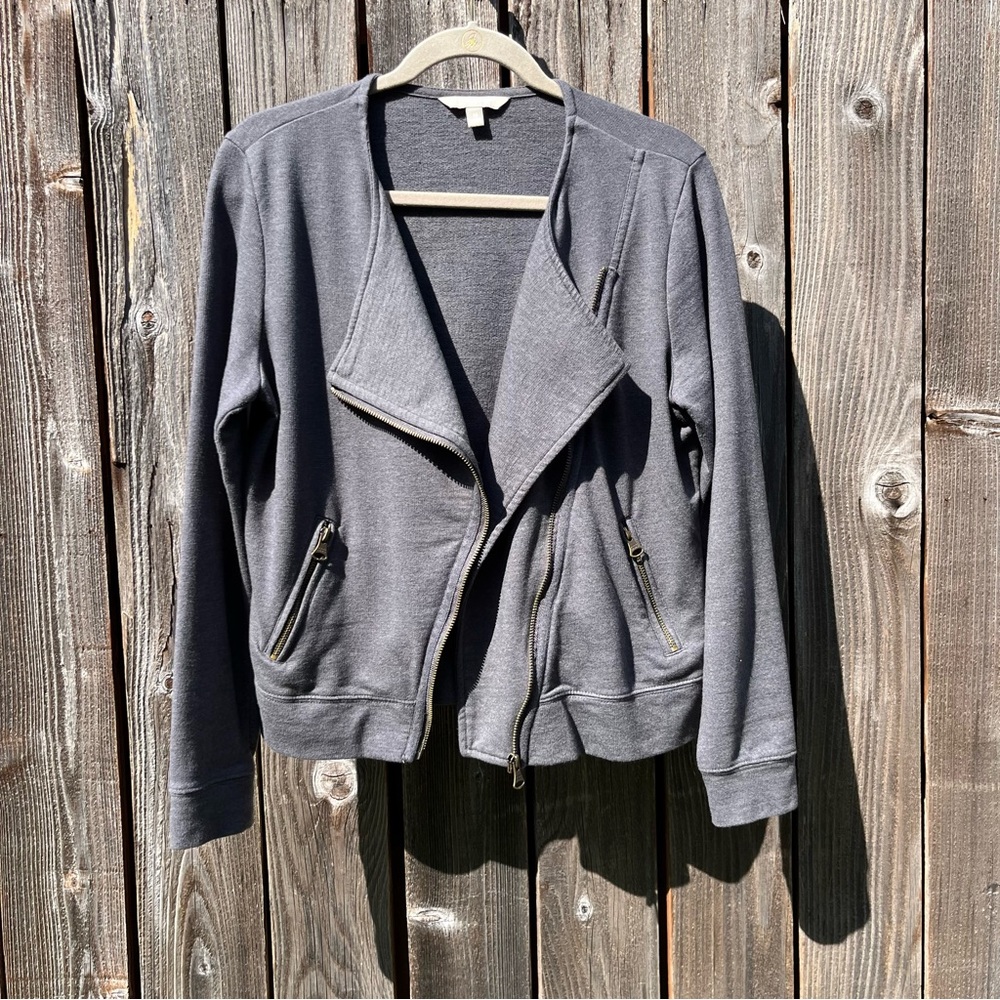 Banana Republic asymmetrical dark charcoal Moto jacket size medium